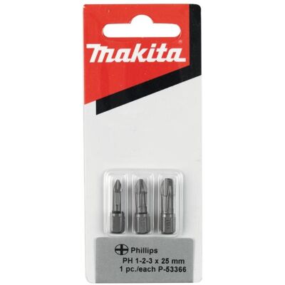 Makita, Bits, Zubehör P-53366 3-teilig Schrauberbitset Torsion Philips Makita, Bits, Zubehör P-53366 3-teilig Schrauberbitset Torsion Philips