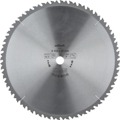 wolfcraft, Sägeblatt, 1 Tischkreissägebl. HM, 40 Zähne, ø450mm wolfcraft, Sägeblatt, 1 Tischkreissägebl. HM, 40 Zähne, ø450mm