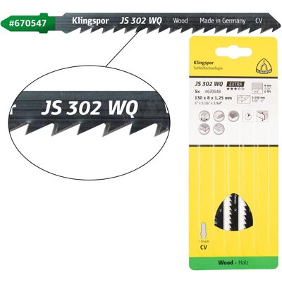 Klingspor, Sägeblatt, JS 302 WQ Extra - Sägeblätter 8 x 130 x 1,25 mm Klingspor, Sägeblatt, JS 302 WQ Extra - Sägeblätter 8 x 130 x 1,25 mm