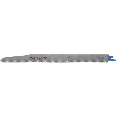 Tecwerk, Sägeblatt, Säbelsägeblatt Länge 300 mm Breite 22 mm Zahnteilung TPI 10 2,5 mm gefräst, gewellt Tecwerk, Sägeblatt, Säbelsägeblatt Länge 300 mm Breite 22 mm Zahnteilung TPI 10 2,5 mm gefräst, gewellt