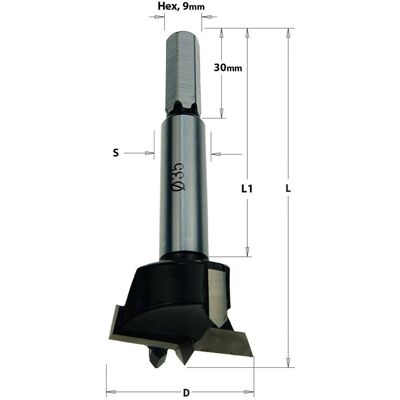 CMT, Bohrereinsatz, CMT335-35 Scharnierbohrer Ø35mm für CMT335 (35 Millimeter) CMT, Bohrereinsatz, CMT335-35 Scharnierbohrer Ø35mm für CMT335 (35 Millimeter)