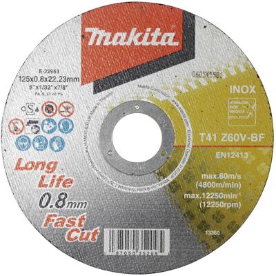 Makita, Sägeblatt, Trennscheibe 125x0,8 mm INOX - E Makita, Sägeblatt, Trennscheibe 125x0,8 mm INOX - E