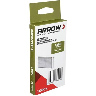 Arrow, Tackerklammern + Tackernägel, 819448 Tackernägel Produktabmessung, Länge 15 mm 1000 St. Arrow, Tackerklammern + Tackernägel, 819448 Tackernägel Produktabmessung, Länge 15 mm 1000 St.