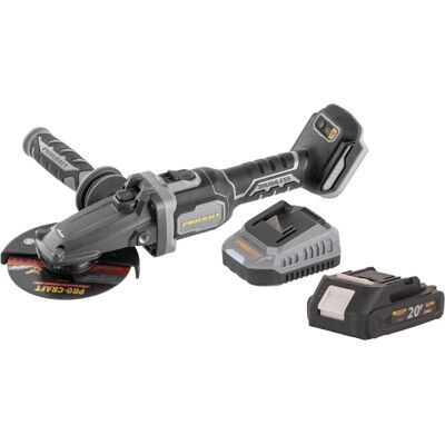 Procraft, Winkelschleifer, Industrial AG125Cbb Akku Flachkopf Winkelschleifer 20 V 125 mm Brushless + 1x Akku 2,0 Ah (125 mm) Procraft, Winkelschleifer, Industrial AG125Cbb Akku Flachkopf Winkelschleifer 20 V 125 mm Brushless + 1x Akku 2,0 Ah (125 mm)