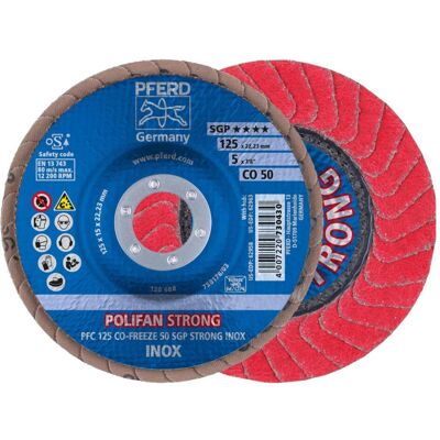 Pferd, Schleifmittel, POLIFAN-Fächerscheibe PFC 125 CO 50 SGP-STRONG-FREEZE/22.23 VPE: 10 (50) Pferd, Schleifmittel, POLIFAN-Fächerscheibe PFC 125 CO 50 SGP-STRONG-FREEZE/22.23 VPE: 10 (50)