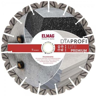 Elmag, Sägeblatt, - DiaProfi-Diamantscheibe UNI-PREMIUM Ø3500mm Bohrung: 30,0mm f. Trocken- u. Nassschnitt Elmag, Sägeblatt, - DiaProfi-Diamantscheibe UNI-PREMIUM Ø3500mm Bohrung: 30,0mm f. Trocken- u. Nassschnitt