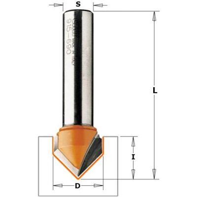 CMT, Fräser, 915.817.11 31,7 mm V-Nut-Fräser 90° für Gipskarton-Schaft 12 mm CMT, Fräser, 915.817.11 31,7 mm V-Nut-Fräser 90° für Gipskarton-Schaft 12 mm