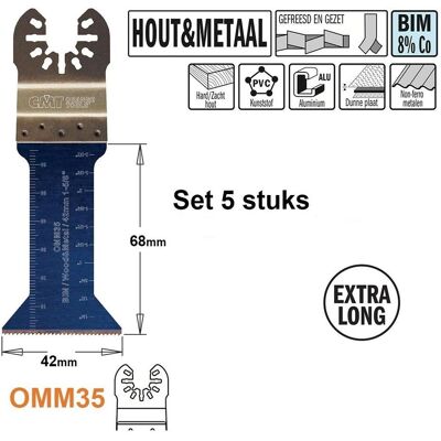 CMT, Sägeblatt, OMM35-x5 Multitool Sägeblatt für Holz und Metall 42 mm 5 Stück CMT, Sägeblatt, OMM35-x5 Multitool Sägeblatt für Holz und Metall 42 mm 5 Stück