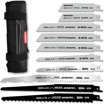 Workpro, Sägeblatt, Mixed resigues saw blades 10+10, 20-piece set Workpro, Sägeblatt, Mixed resigues saw blades 10+10, 20-piece set