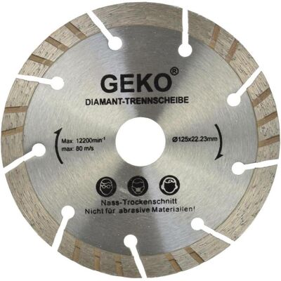 GEKO, Schleifmittel, Diamant-Turbo-Segment-Trennscheibe, 125x10x22mm GEKO, Schleifmittel, Diamant-Turbo-Segment-Trennscheibe, 125x10x22mm
