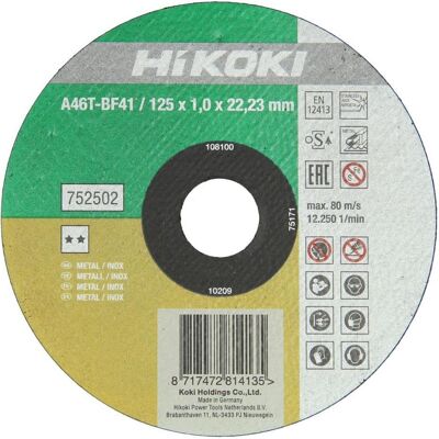 Hikoki, Sägeblatt, Zubehör 752501 Trennscheibe 115x1,0x22,23 mm flach/Inox Hikoki, Sägeblatt, Zubehör 752501 Trennscheibe 115x1,0x22,23 mm flach/Inox