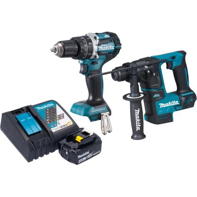 Makita, Bohrmaschine + Akkuschrauber, DLX 2278 RM1 Akku Kombo Kit + DHP 484 Schlagbohrschrauber 54 Nm + DHR 171 Bohrhammer 1,2 J + (Bohrhammer, Schlagbohrschrauber) Makita, Bohrmaschine + Akkuschrauber, DLX 2278 RM1 Akku Kombo Kit + DHP 484 Schlagbohrschrauber 54 Nm + DHR 171 Bohrhammer 1,2 J + (Bohrhammer, Schlagbohrschrauber)