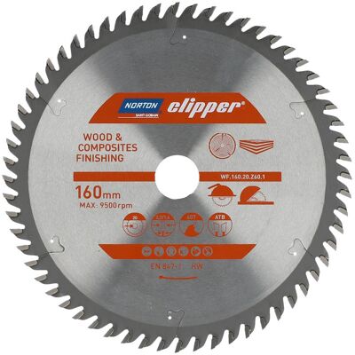 Symantec Norton Clipper, Sägeblatt, PIŁA TARCZOWA 160mm x 20mm x 60z DREWNO I KOMPOZYTY ATB (2,2 / 1,6) Symantec Norton Clipper, Sägeblatt, PIŁA TARCZOWA 160mm x 20mm x 60z DREWNO I KOMPOZYTY ATB (2,2 / 1,6)