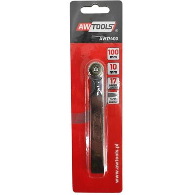 Awtools, Messlehre, Flitter 100mm 17 Blätter 0,02-1,0 mm Konvergenz (10 cm) Awtools, Messlehre, Flitter 100mm 17 Blätter 0,02-1,0 mm Konvergenz (10 cm)