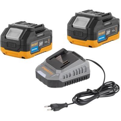 Procraft, Werkzeugakku + Ladegerät, Starter Pack 20 V C20/2 Ladegerät 2 A + 2x 20/4 Industrial Akku 4,0 Ah (20 V) Procraft, Werkzeugakku + Ladegerät, Starter Pack 20 V C20/2 Ladegerät 2 A + 2x 20/4 Industrial Akku 4,0 Ah (20 V)