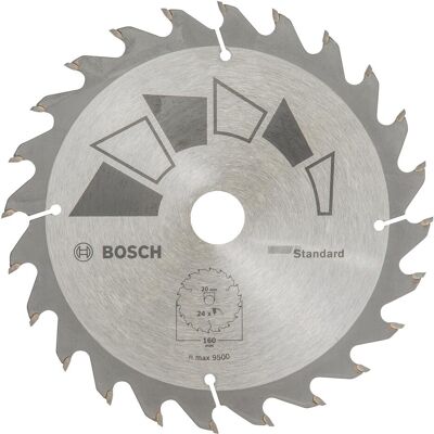 Bosch Professional Zubehör, Sägeblatt, Kreissägeblatt STANDARD D= 160 mm Bohrung= 20 mm Z= 24 Bosch Professional Zubehör, Sägeblatt, Kreissägeblatt STANDARD D= 160 mm Bohrung= 20 mm Z= 24