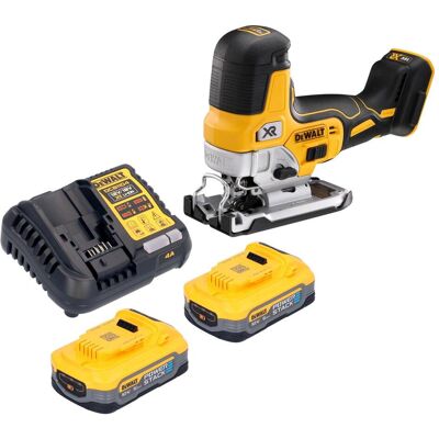 DeWalt, Stichsäge, DCS 335 H2 Akku Stichsäge 18 V 135 mm Brushless + 2x Powerstack Akku 5,0 Ah + Ladegerät DeWalt, Stichsäge, DCS 335 H2 Akku Stichsäge 18 V 135 mm Brushless + 2x Powerstack Akku 5,0 Ah + Ladegerät