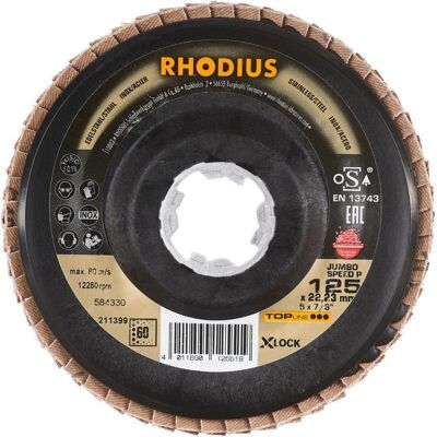 Rhodius, Schleifmittel, 10er Pack Fächerschleifscheibe JUMBO SPEED P X-LOCK (60) Rhodius, Schleifmittel, 10er Pack Fächerschleifscheibe JUMBO SPEED P X-LOCK (60)