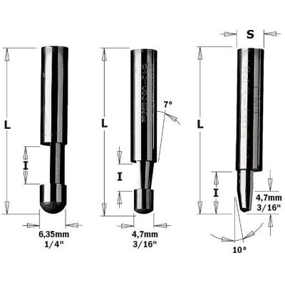 CMT, Fräser, 742.095.11 Geradlinige Oberfräse mit Führung ohne Lager 0°-Schaft 6 mm CMT, Fräser, 742.095.11 Geradlinige Oberfräse mit Führung ohne Lager 0°-Schaft 6 mm