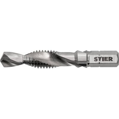Stier, Gewindeschneider + Gewindebohrer, Kombigewindebohrer Bit M8 DIN 3126 HSS-G 1/4"-Sechskant Stier, Gewindeschneider + Gewindebohrer, Kombigewindebohrer Bit M8 DIN 3126 HSS-G 1/4"-Sechskant