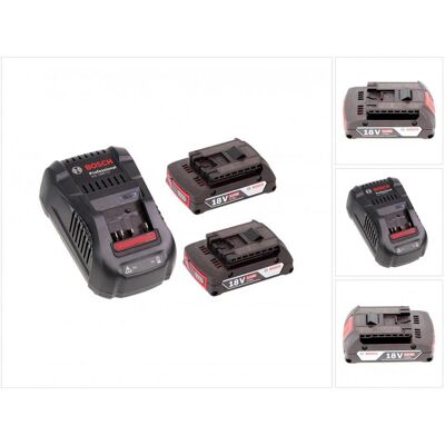 Bosch Professional, Werkzeugakku + Ladegerät, Akku Set mit 2 x GBA 2 Ah Akku und Ladegerät GAL 1880 CV für 14,4 V - 18 V Li-Ion (18 V) Bosch Professional, Werkzeugakku + Ladegerät, Akku Set mit 2 x GBA 2 Ah Akku und Ladegerät GAL 1880 CV für 14,4 V - 18 V Li-Ion (18 V)