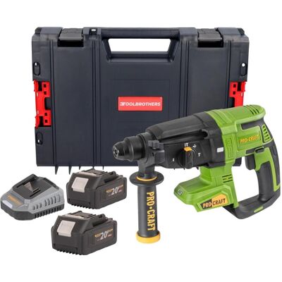 Procraft, Bohrmaschine + Akkuschrauber, PHA40bb Akku Bohrhammer 20 V 2,6 J SDS plus Brushless + 2x Akku 4,0 Ah + Ladegerät + RHINO (Bohrhammer) Procraft, Bohrmaschine + Akkuschrauber, PHA40bb Akku Bohrhammer 20 V 2,6 J SDS plus Brushless + 2x Akku 4,0 Ah + Ladegerät + RHINO (Bohrhammer)