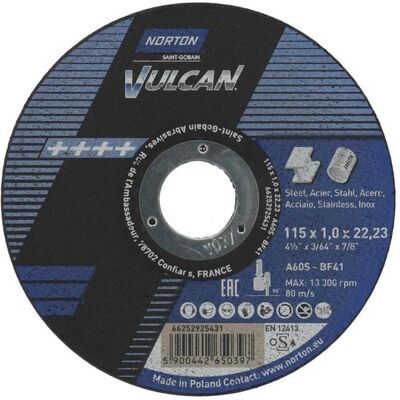 Magni, Sägeblatt, Norton Edelstahl Mahlwerk Metall-Trennscheibe Durchmesser 115 x 1,0 x 22,23 Magni, Sägeblatt, Norton Edelstahl Mahlwerk Metall-Trennscheibe Durchmesser 115 x 1,0 x 22,23