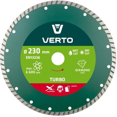 Verto Diamant-Turbo-Scheibe - 230mm für Beton, Stein, Ziegel Verto Diamant-Turbo-Scheibe - 230mm für Beton, Stein, Ziegel
