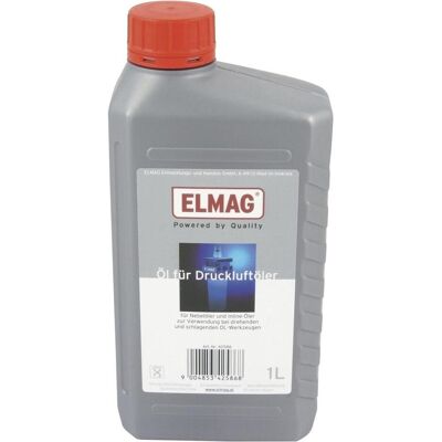 Elmag, Zubehör Druckluftwerkzeug, Druckluft Öl 1000ml (Harz und Säurefrei) für Nebel- und Inlineöler Elmag, Zubehör Druckluftwerkzeug, Druckluft Öl 1000ml (Harz und Säurefrei) für Nebel- und Inlineöler