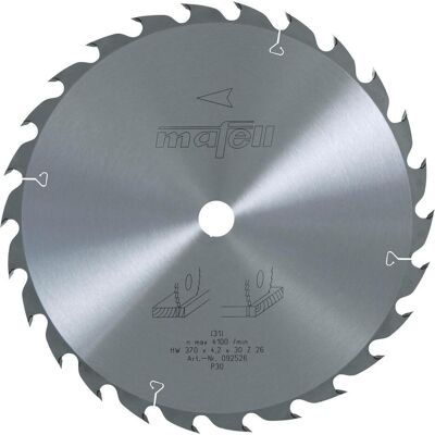 Mafell, Sägeblatt, Sägeblatt-HM, 370 x 2,2/4,2 x 30 mm, Z 26, WZ (MKS 145 Ec) Mafell, Sägeblatt, Sägeblatt-HM, 370 x 2,2/4,2 x 30 mm, Z 26, WZ (MKS 145 Ec)