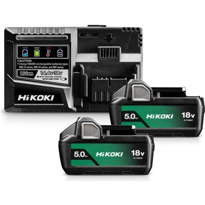 Hikoki, Werkzeugakku + Ladegerät, UC18YSL3WKZ BOOSTERPACK 18V - 2 x Akku BSL1850MA 18V 5.0Ah + Ladegerät UC18YSL3 (18 V) Hikoki, Werkzeugakku + Ladegerät, UC18YSL3WKZ BOOSTERPACK 18V - 2 x Akku BSL1850MA 18V 5.0Ah + Ladegerät UC18YSL3 (18 V)