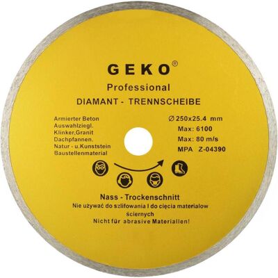GEKO, Sägeblatt, Diamant-Trennscheibe Allround, 250x25,4mm GEKO, Sägeblatt, Diamant-Trennscheibe Allround, 250x25,4mm