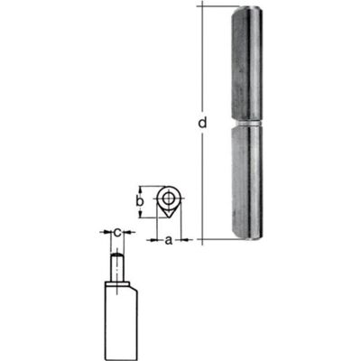 GAH, Türband, Profilrolle Bandlänge 160 mm Stahl blank Stift-Ø 12 mm GAH, Türband, Profilrolle Bandlänge 160 mm Stahl blank Stift-Ø 12 mm