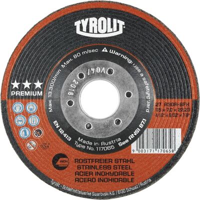 Tyrolit Premium Schleifscheibe - 125mm Edelstahl Tyrolit Premium Schleifscheibe - 125mm Edelstahl