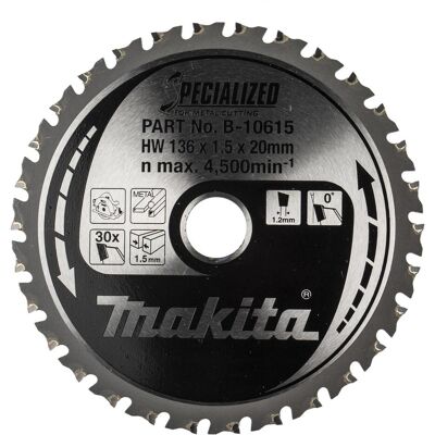 Makita, Sägeblatt, TCT Blade for DCS550Z 136 x 30mm Makita, Sägeblatt, TCT Blade for DCS550Z 136 x 30mm
