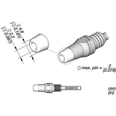 JBC Entlötspitze Serie D530, D530018/2.2 mm, 4.6 mm, Pincleaning (Entlötset), Lötgerät Zubehör JBC Entlötspitze Serie D530, D530018/2.2 mm, 4.6 mm, Pincleaning (Entlötset), Lötgerät Zubehör