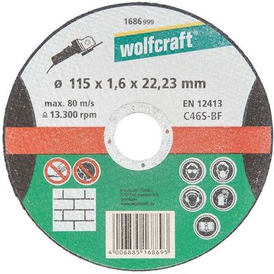 wolfcraft, Sägeblatt, 1 Trennscheibe Stein ø115x1,6x22,2mm wolfcraft, Sägeblatt, 1 Trennscheibe Stein ø115x1,6x22,2mm