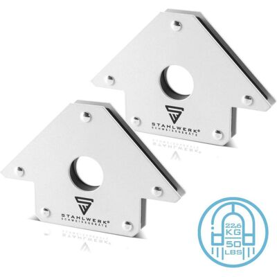Stahlwerk, Schweissgerät Zubehör, Magnet-Schweisswinkel 45° x 90° x 135°, 22,6 kg / 50 lbs 2er Set Stahlwerk, Schweissgerät Zubehör, Magnet-Schweisswinkel 45° x 90° x 135°, 22,6 kg / 50 lbs 2er Set