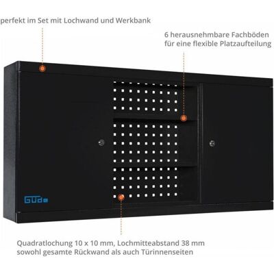 Güde, Werkstattschrank, - Wandschrank 1200/1 Black Line (119 cm, 60 cm) Güde, Werkstattschrank, - Wandschrank 1200/1 Black Line (119 cm, 60 cm)