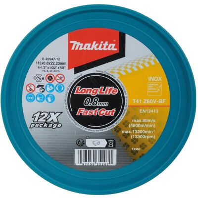 Makita, Sägeblatt, Trennscheibe 115x0,8 mm INOX - E-22947 Makita, Sägeblatt, Trennscheibe 115x0,8 mm INOX - E-22947