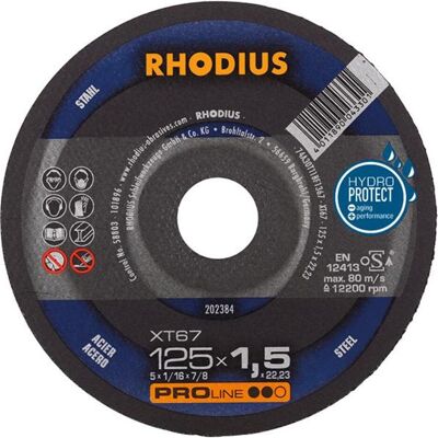 Rhodius PROline XT67 Trennscheibe - 125 x 1,5 x 22,23 mm Rhodius PROline XT67 Trennscheibe - 125 x 1,5 x 22,23 mm