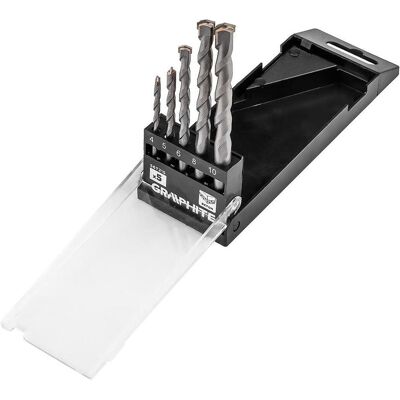 Graphite, Bohrereinsatz, Satz gehärtete Betonbohrer: 4,5,6,8,10 mm, 5 Stück. (10 Millimeter, 4 Millimeter, 5 Millimeter, 6 Millimeter, 8 Millimeter) Graphite, Bohrereinsatz, Satz gehärtete Betonbohrer: 4,5,6,8,10 mm, 5 Stück. (10 Millimeter, 4 Millimeter, 5 Millimeter, 6 Millimeter, 8 Millimeter)