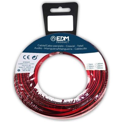 EDM 28019 Audiokabel - Rot/Schwarz 15 m EDM 28019 Audiokabel - Rot/Schwarz 15 m