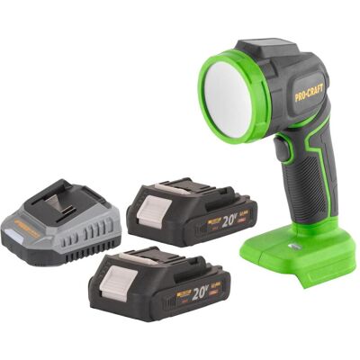 Procraft, Arbeitsleuchte, LL18bb Akku LED Strahler 20 V 300 lm + 2x Akku 2,0 Ah + Ladegerät (300 lm) Procraft, Arbeitsleuchte, LL18bb Akku LED Strahler 20 V 300 lm + 2x Akku 2,0 Ah + Ladegerät (300 lm)