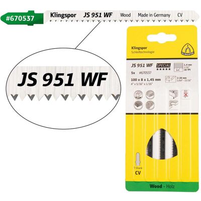 Klingspor, Sägeblatt, JS 951 WF Special - Sägeblätter 8 x 100 x 1,45 mm Klingspor, Sägeblatt, JS 951 WF Special - Sägeblätter 8 x 100 x 1,45 mm
