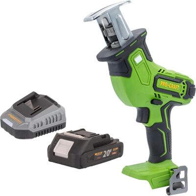 Procraft, Säbelsäge, PSS30bb Akku Säbelsäge 20 V Brushless + 1x Akku 2,0 Ah + Ladegerät Procraft, Säbelsäge, PSS30bb Akku Säbelsäge 20 V Brushless + 1x Akku 2,0 Ah + Ladegerät