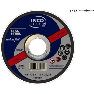 Incoflex, Sägeblatt, Metallscheibe 125 x 3,2 mm gebogen Incoflex, Sägeblatt, Metallscheibe 125 x 3,2 mm gebogen