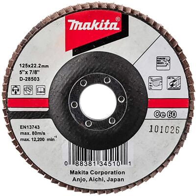 Makita, Schleifmittel, Fächerschleifsch. 125mm 60F (60) Makita, Schleifmittel, Fächerschleifsch. 125mm 60F (60)