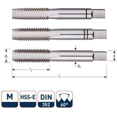 Rotec, Gewindeschneider + Gewindebohrer, 301.1400 HSS-E Handgewindeschneidsatz 3 Stück DIN 352 metrisch M14x2,0 Rotec, Gewindeschneider + Gewindebohrer, 301.1400 HSS-E Handgewindeschneidsatz 3 Stück DIN 352 metrisch M14x2,0