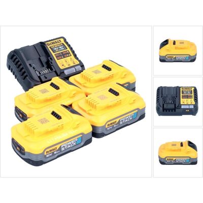 DeWalt, Werkzeugakku + Ladegerät, DCB 1104 H4 Akku Starter Set 12 V / 18 V 4x Powerstack Akku 5,0 Ah + DCB 1104 Ladegerät DeWalt, Werkzeugakku + Ladegerät, DCB 1104 H4 Akku Starter Set 12 V / 18 V 4x Powerstack Akku 5,0 Ah + DCB 1104 Ladegerät